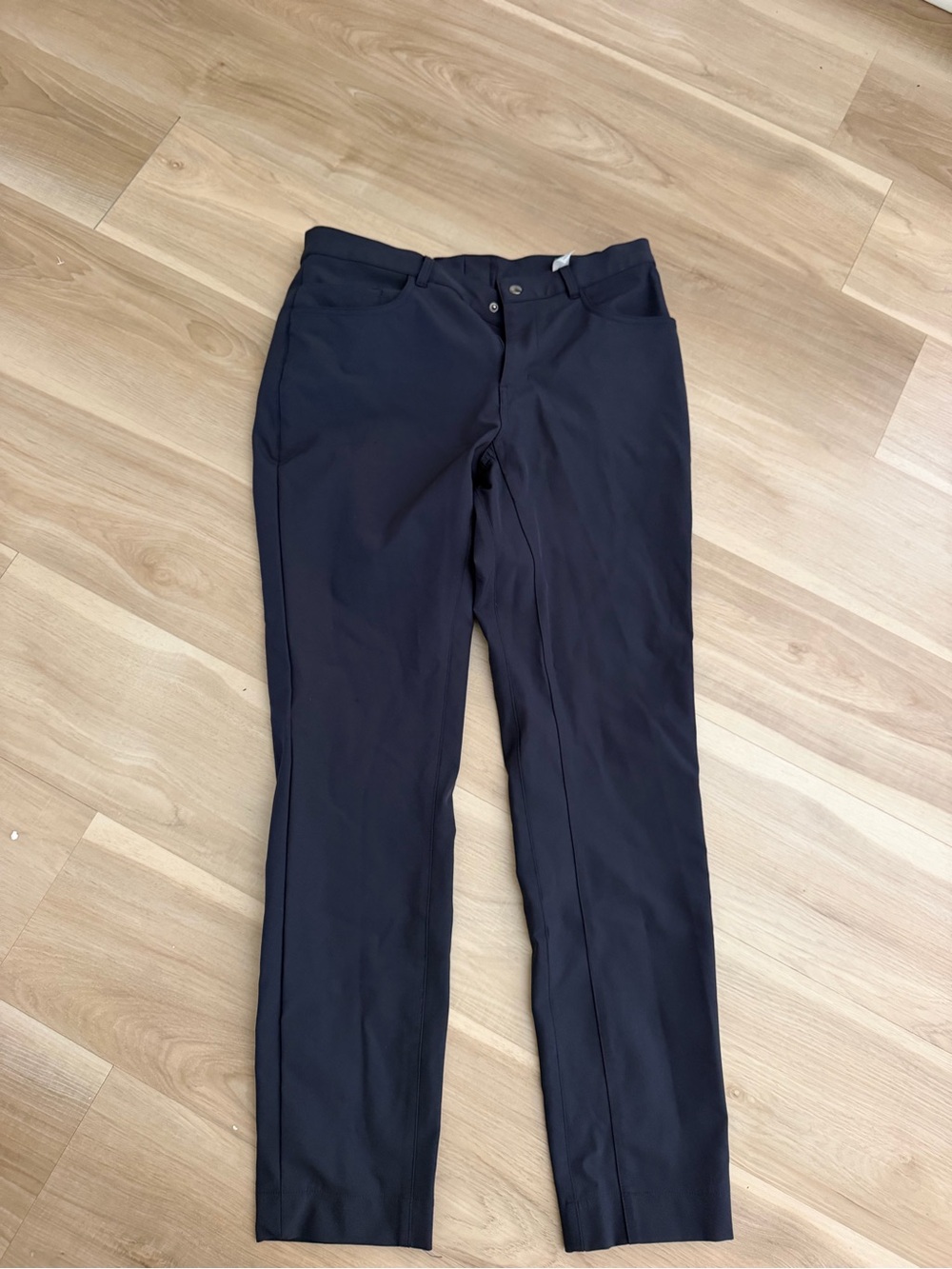Men's Dress Trousers in Dark Navy - Modern Tailored Fit